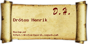 Drótos Henrik névjegykártya